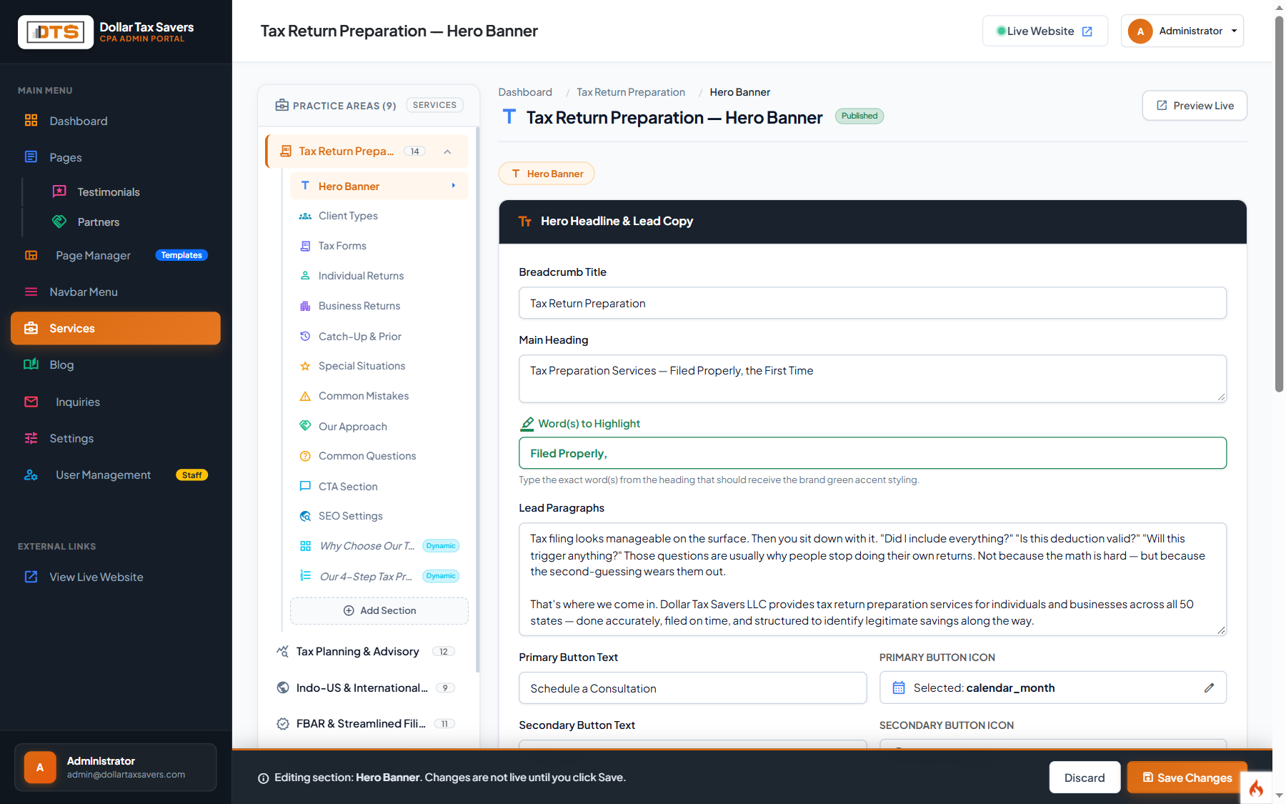 Tax Return Preparation Editor